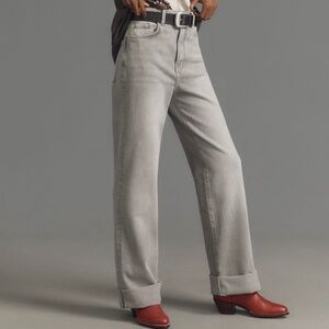 The Austyn High-Rise Cuffed Wide-Leg Jeans by Pilcro